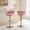 Pink, variant on Howcool Velvet Swivel Bar Stools Set of 2 with Back and Arms, Adjustable Counter Height Kitchen Island Chairs with Gold Metal Legs & Base for Home Bar Dining Room