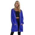 thumbnail image 2 of Resicozy Women's Zip Up Hoodies Oversized Solid Color Long Tunic Sweatshirts Casual Fall Jacket Coat with Pocket Royal Blue XL, 2 of 6