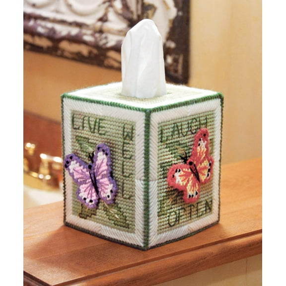 Butterfly Tissue Box Plastic Canvas Kit - 5" 7 Count