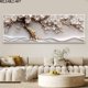 thumbnail image 3 of Póster e impresiones de flores blancas en 3D con árbol dorado de lujo claro, pintura en lienzo, arte de pared para decoración del hogar y sala de estar, sin marco, 3 of 5