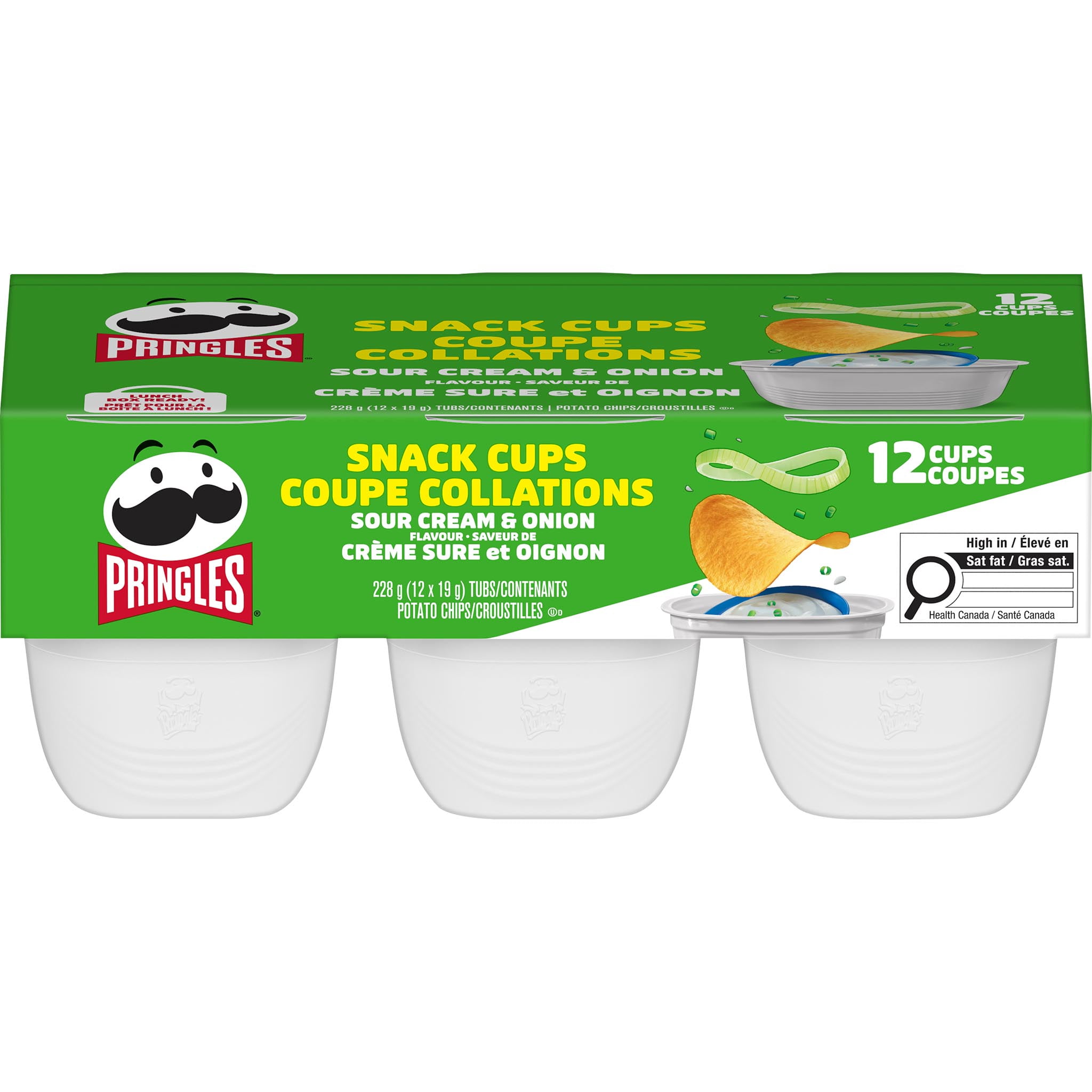 Pringles Snack Stacks Sour Cream & Onion Flavour Potato Chips, 12x19g, 12x19g