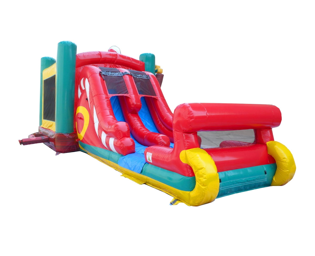 TentandTable Mega Dual Lane Inflatable Water Slide Bounce House Combo with Blower, Christmas