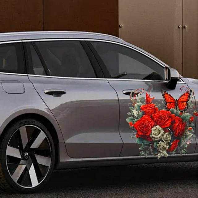 Car Decoration Stickers Romantic Rose Wall Stickers Bathroom Tiles Waterproof Stickers