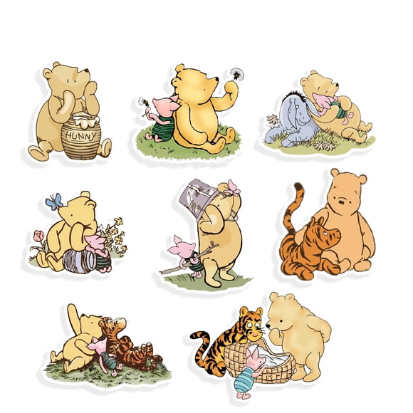 Set de decoración FurPaw Classic Winnie Bear Friends con 8 patrones