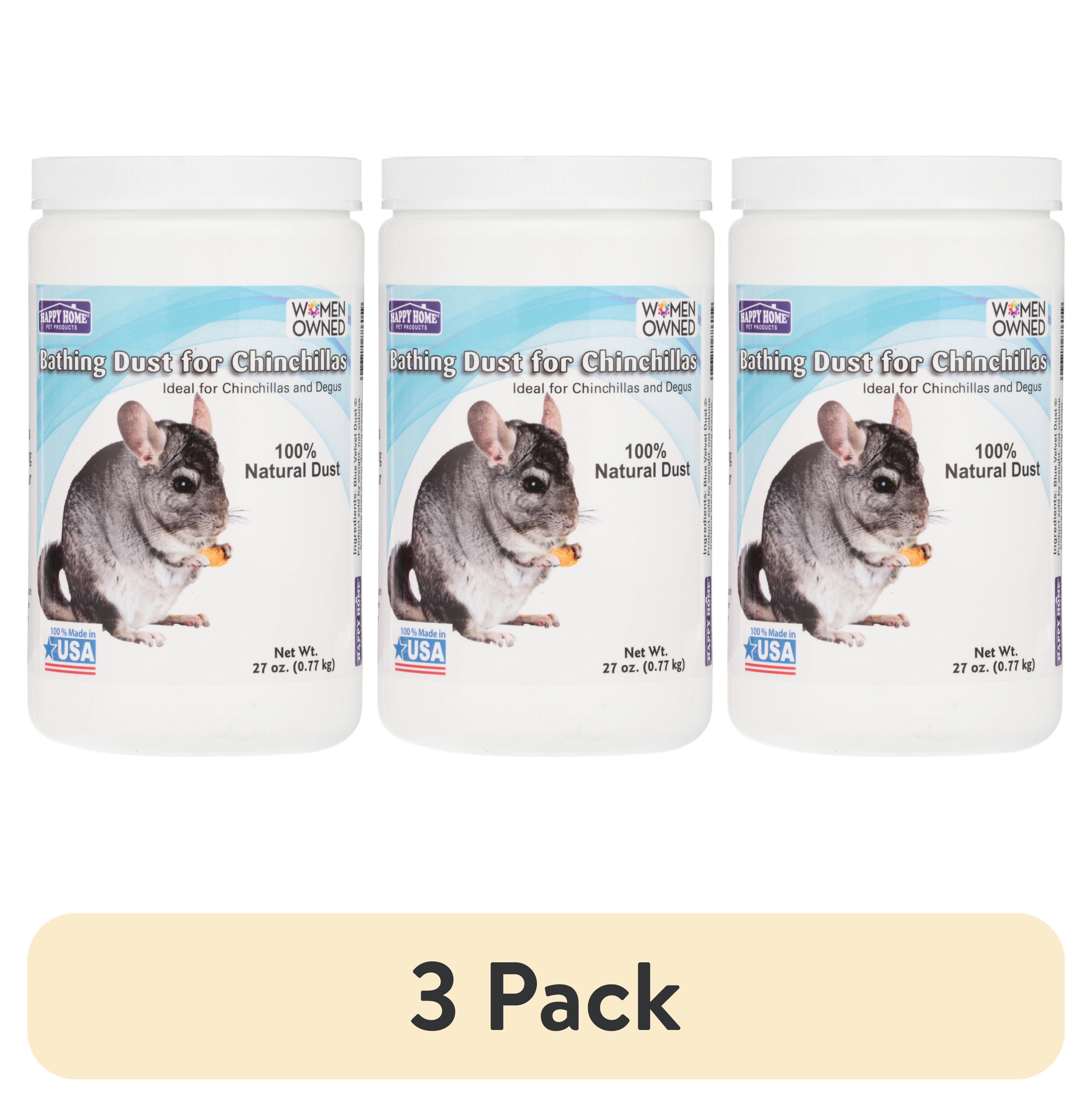 (3 pack) Happy Home Pet Products Chinchilla Bathing Dust, 27 oz
