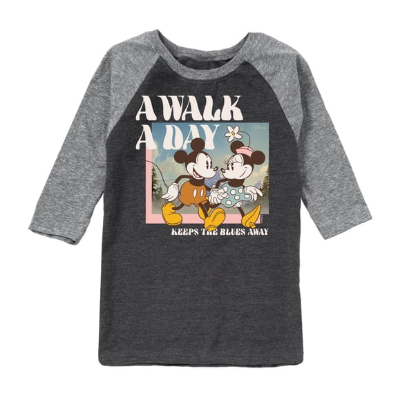 Disney Standard - A Walk A Day - Toddler & Youth Raglan Graphic T-Shirt