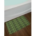 thumbnail image 2 of Mandala Bath Mat, Overlapping Retro Antique Round Flowers Native Culture, Plush Bathroom Decor Mat with Non Slip Backing, 29.5" X 17.5", Pale Green Dark Green, by Ambesonne, 2 of 2