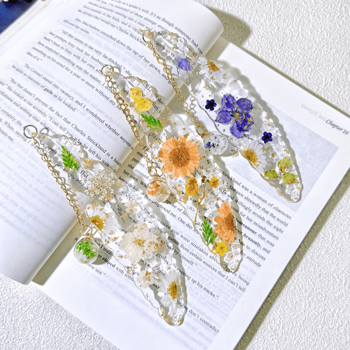 Feather Bookmark Book Mark Women Gift, Pressed Flowers Resin Bookmarks, Reading Accessory