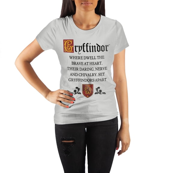 Harry Potter Gryffindor Cheer Sorting Hat's Song Women's White Tee T-Shirt Shirt-Large