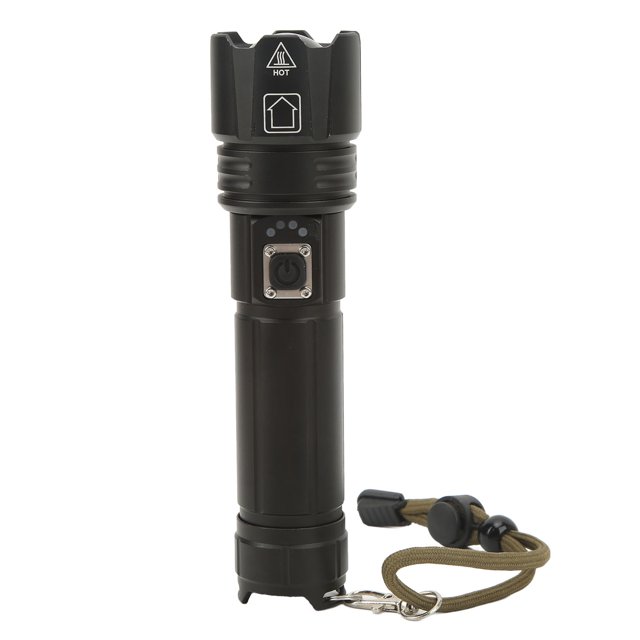 USB Flashlight, Flashlight Rechargeable Aluminum Alloy 1500 Meters Range Five Levels Adjustment IPX4 Waterproof For Emergency