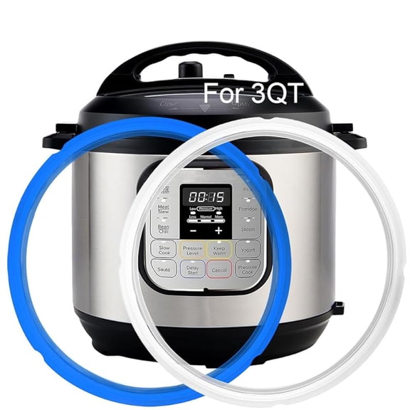 2-Pack Sealing Ring for Instant Pot Mini 3-Qt, Food-grade Replacement Parts for Instapot 3 Quart, Non-Toxic, BPA-Free Accessories for Instant Pot, Lid Gasket for Instantpot Mini 3 Qt, Clear, Blue