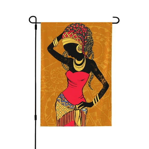 PAYOHTO Double Sided Garden Flag for Yard African Woman Outdoors Festival Colorful Decoration