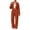 Brown, variant on Naotn Women Ribbed Knit 2 Piece Sweatsuit Set, Full Zip Up Long Sleeve Cropped Hoodies Wide Leg Pants Matching Casual Sets