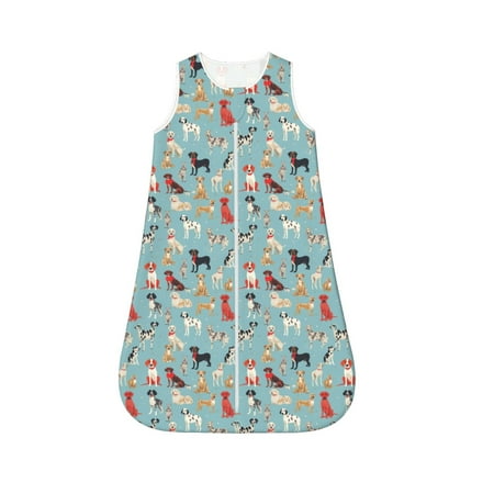 

Honeii Animal Dog Print Unisex Babies Sleepbag Wearable Blanket Baby Sleeveless Sleeping Bag-Small