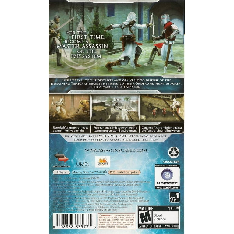 Assassin's Creed: Bloodlines (PSP) - UMD Game For PlayStation Portable
