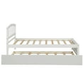 thumbnail image 3 of Dtwnek Home Bedroom Twin Size Platform Bed Wood Bed Frame with Trundle, White, 3 of 9