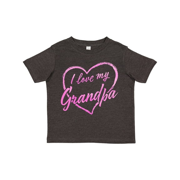Inktastic I Love My Grandpa in Pink Chalk Heart Boys or Girls Toddler T-Shirt