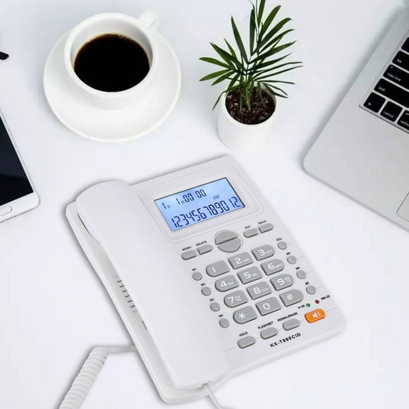 Answering Machine Corded Phone With Speakerphone Large Buttons LCD Display Extension Set Call Time Record For Calculator Telephone