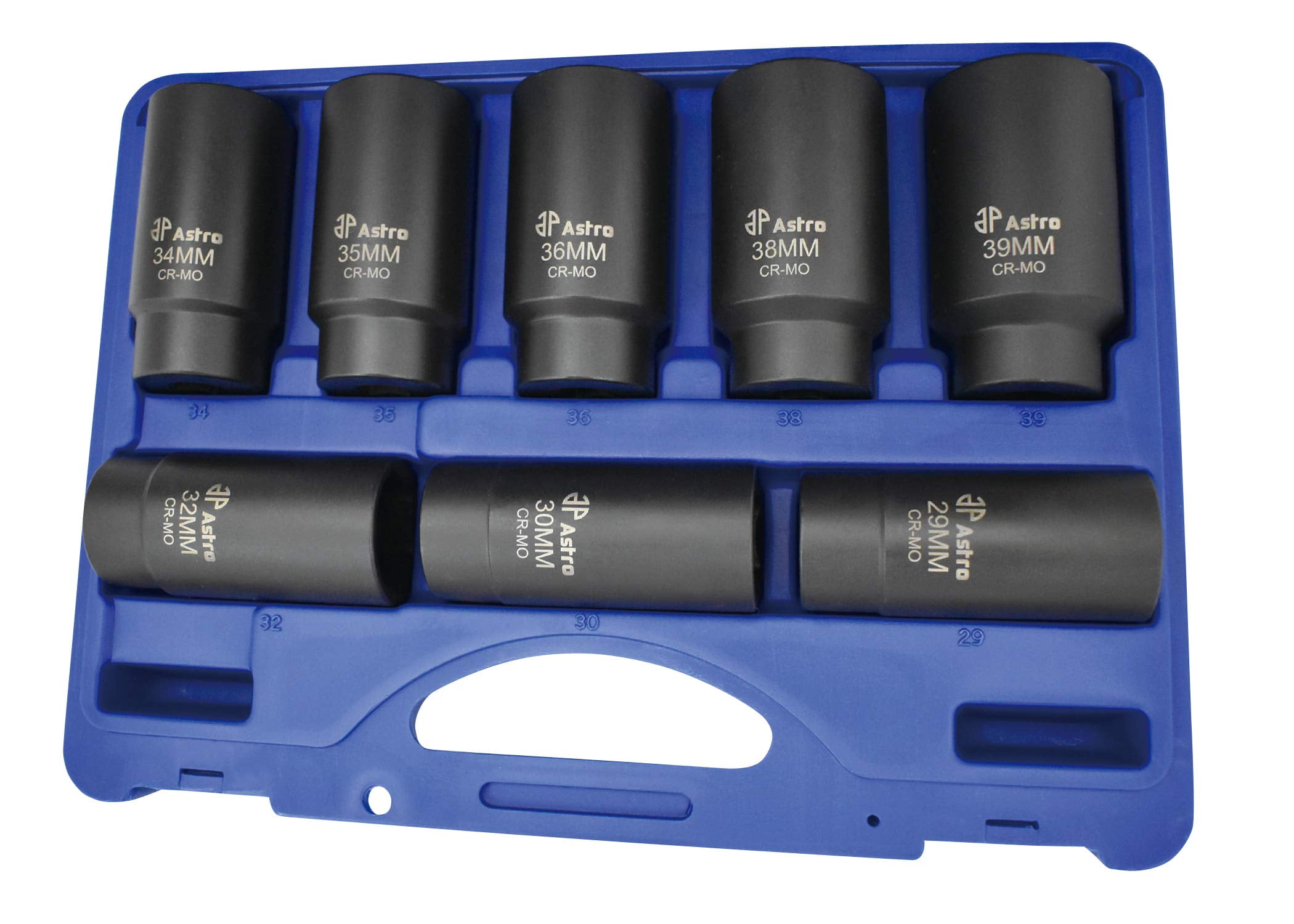 Astro Pneumatic 6 Point Axle Nut Socket Set 8 Pieces