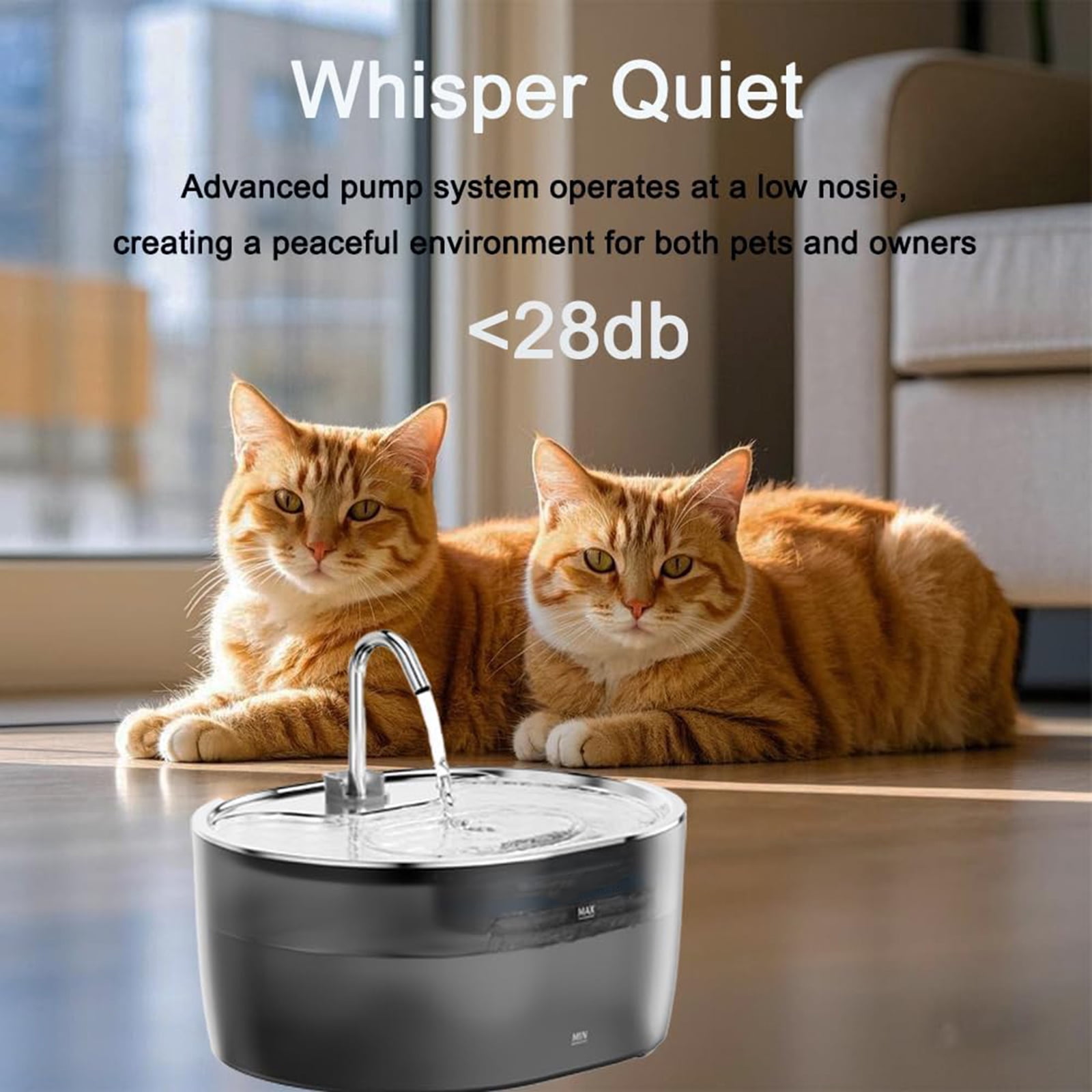 Automatic Circulating Cats Drinking Fountain High Capacity Stainless Steel Pet Water Dispenser Pet Drinking Supply