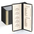 thumbnail image 1 of WeChef 30 pack 4.25"x11" Restaurant Menu Book Covers 2 Page 4 View Double Fold for Cafe Hotel Bar Black, 1 of 9