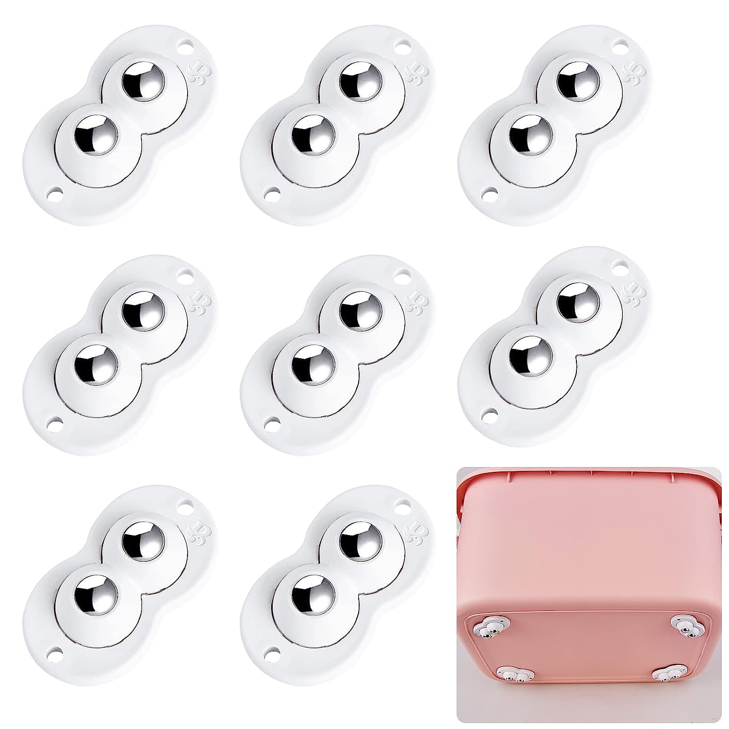 20 Pcs Replacement Caster Wheels Small Appliance Rollers Swivel Garbage Can