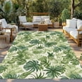 thumbnail image 3 of Fsddascl Green Palm Leaf Outdoor Rug for Patio/Deck/Porch, Non-Slip Large Area Rug 4 x 6 Ft, Summer Botanical Watercolor Indoor Outdoor Rugs Washable Area Rugs, Reversible Camping Rug Carpet Runner, 3 of 5