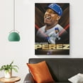 thumbnail image 4 of Salvador Perez Canvas Poster Wall Art Picture Painting Poster Canvas Print Posters Artworks Bedroom Living Room Decor 08x12inch(20x30cm), 4 of 6