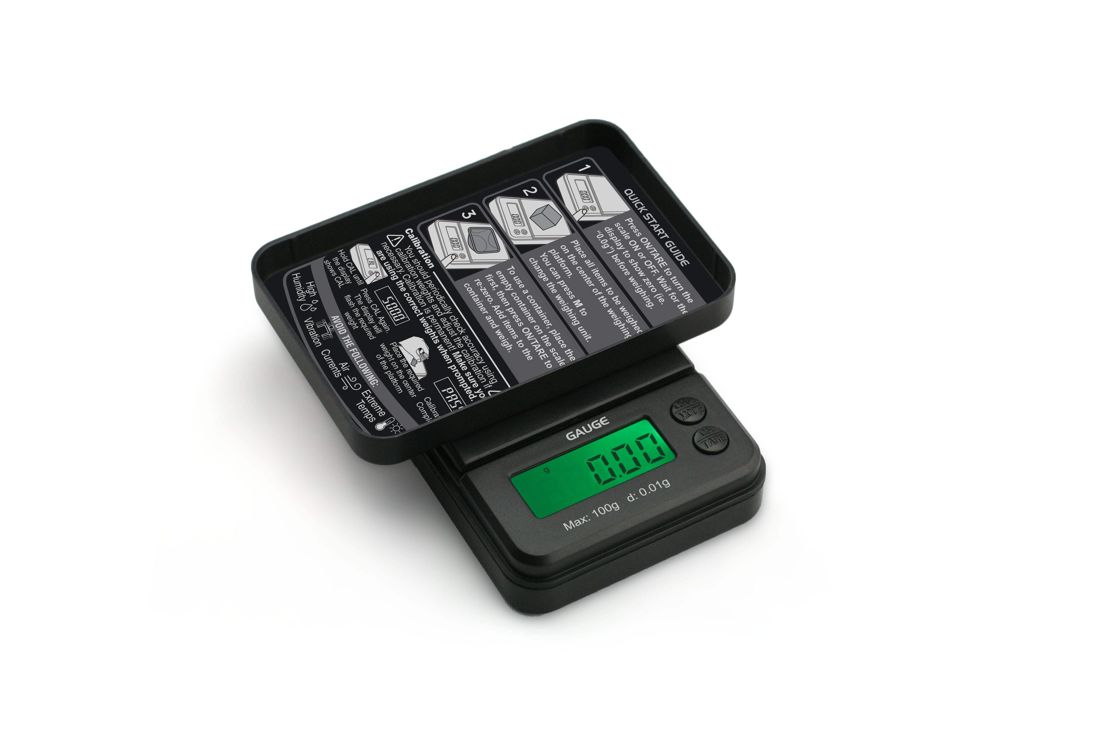 GAUGE Digital Mini Scale 100g x 0.01g Black
