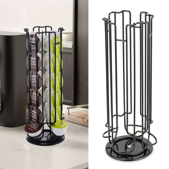 Luxtrada Rack K Cup Holder Pod Holder Stand 24 Pods Coffee Pod Holder For Organizer Black