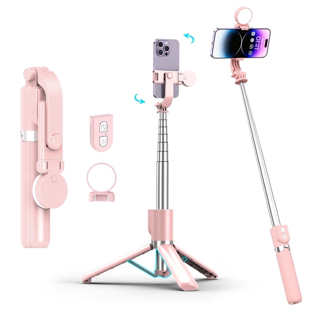 Trípode para selfies NOOX con control remoto recargable y luz
