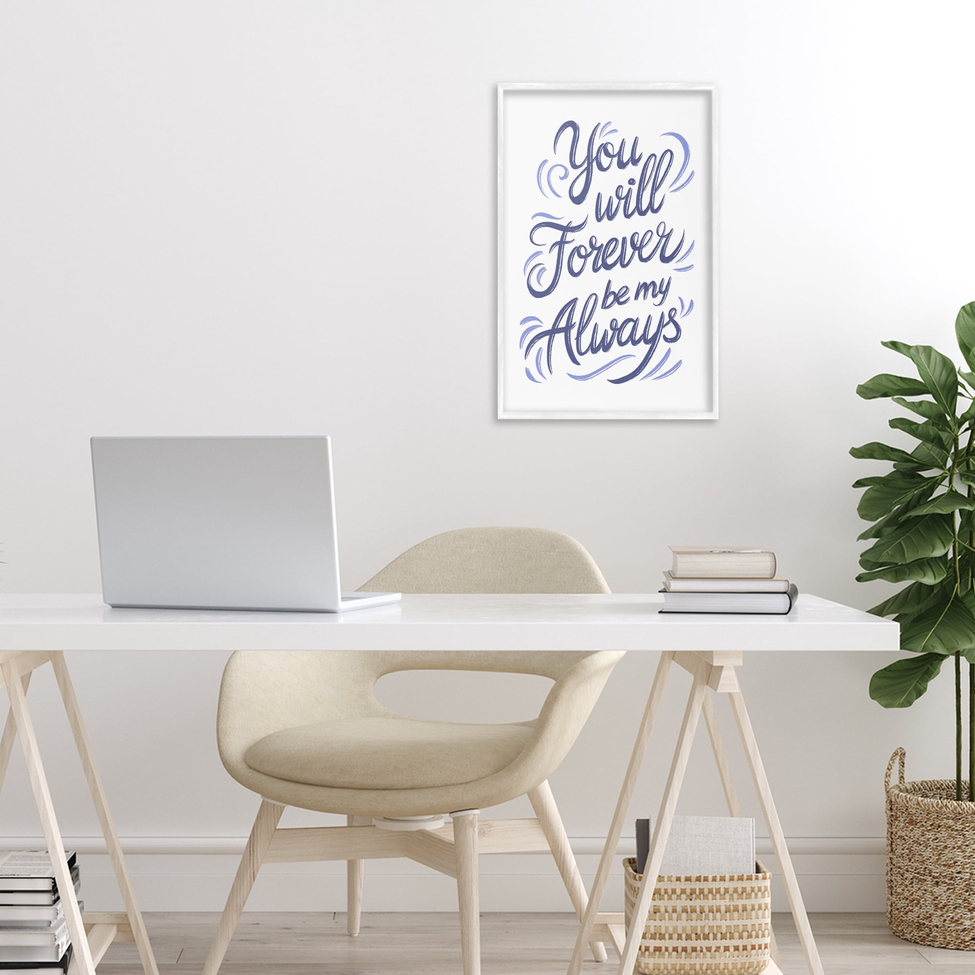 Stupell Industries Forever Be My Always White Framed Giclee Art, design by Martina Pavlova