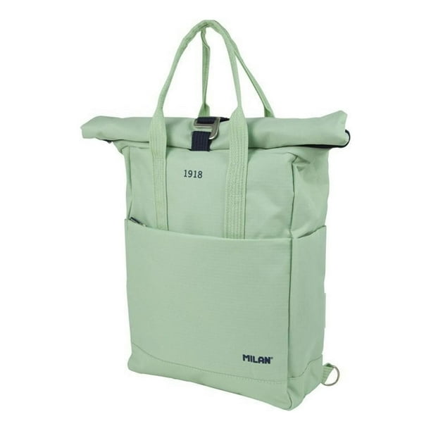 Mochila Con Cierre Enrollable Ajustable Milan Serie 1918 Colores Mixtos Alta Capacidad verde claro