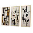 thumbnail image 3 of Designart "Urban Groove Garden Abstract Geometrics V" Modern Geometric Framed Wall Art Set Of 3 - Black Abstract Frame Gallery Set For Office Decor, 3 of 6