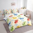 thumbnail image 2 of Homewish Cartoon Dinosaur 7-Piece Twin Bedding,Cute Animal Bedding Comforter Set,Cream,Polkadot Reversible, 2 of 8
