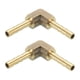 thumbnail image 1 of Conector de codo en ángulo recto de latón de 2 paquetes, conector de acoplamiento de latón de 3/16" ID, accesorios para manguera de aire para conectar agua, combustible, aire, mangueras de aceite, 1 of 7