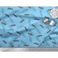 thumbnail image 2 of Soimoi Blue Cotton Duck Fabric Shadow & Bat Animal Print Fabric by the Yard 42 Inch Wide, 2 of 3