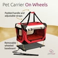 thumbnail image 2 of PetLuv Pull-Along Rolling Cat & Dog Carrier & Travel Crate on Wheels, Detachable, Soft Sided, Locking Zippers, Plush Bed, Privacy Windows, 2 of 10
