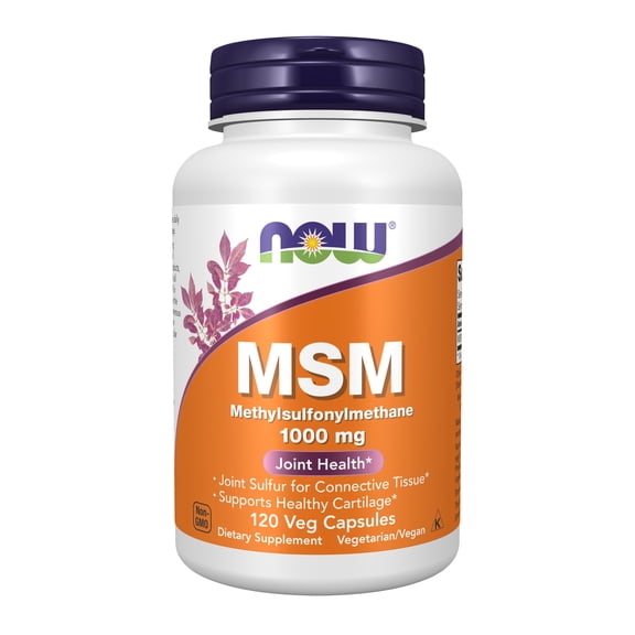 NOW Supplements, MSM (Methylsulfonylmethane) 1,000 mg, Joint Health*, 120 Veg Capsules