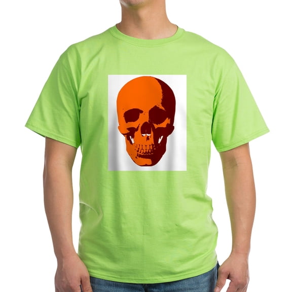 CafePress - Orange Skull Ash Grey T Shirt - Light T-Shirt - CP