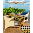 thumbnail image 5 of nqOlkjepod Sunflower Checkered Outdoor Tablecloth with Umbrella Hole & Zipper, Black Buffalo Plaid Pastoral Flowers Rectangle Table Cover 60x84 Inch, Waterproof Table Cloth Protector for Patio, 5 of 7