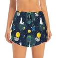 thumbnail image 4 of Lsque Space and Animals Printed Women's Running Shorts with Liner Pockets,Elastic Quick Dry Workout Athletic Gym Yoga Shorts,Womens High Waist Shorts-X-Large, 4 of 9