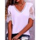 thumbnail image 4 of Ropa de calle de encaje para mujer, camisetas Vintage, camisas elegantes para mujer, Top Y2k, ropa de moda, camisetas informales con cuello en V, 4 of 4