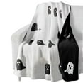 thumbnail image 4 of Halloween Flannel Ghost Blanket Black C130 * 180Cm Polyester Blanket, Plush Black, 4 of 7