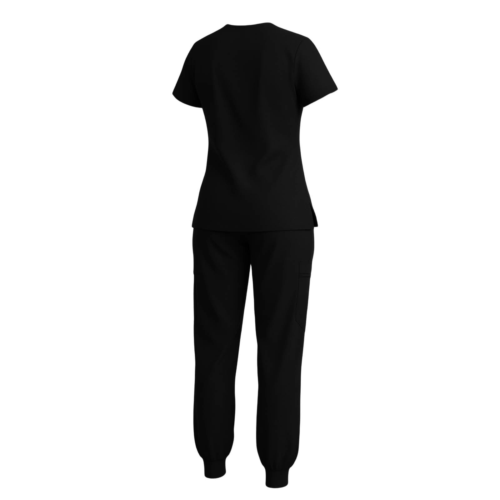 Scrubs for Women Set V-Neck Scrub Top Stretch Jogger Pants Stretchy Scrub Set Womens Workwear Nursing Uniform