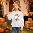 thumbnail image 3 of Fancifize Boys Girls Cute Ghost Graphic Fleece Sweatshirts, Halloween Holiday Print Pullover Tops for Kids 2-15 Years, 3 of 6