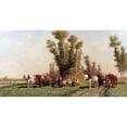 thumbnail image 2 of Jules Jacques Veyrassat 24x14 Black Ornate Framed Double Matted Museum Art Print Titled: Haymakers Resting, 2 of 5