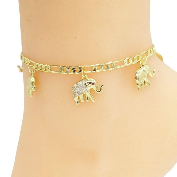 JoeytheJewelryNY 18k Layered real gold Plated elephants anklet bracelet #8