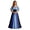 Blue, variant on Renaissance Dress Women Short Sleeve Cold Shoulder Underbust Corset Dresses Vintage Victorian Goth Halloween Maxi Dress