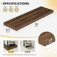 thumbnail image 2 of 30 Inch Floating Shelves, 9.3" Deep Floating Shelf Wall Mounted, 30" Wall Shelves, Rustic Deep Bookshelf, Large Display Shelves & Storage Shelves for Bedroom, Living Room, Walnut, Set of 2, 2 of 14